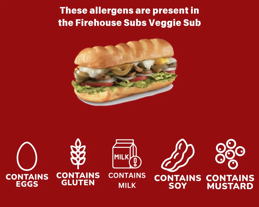 Firehouse Subs Veggie Sub Allergens - infographic