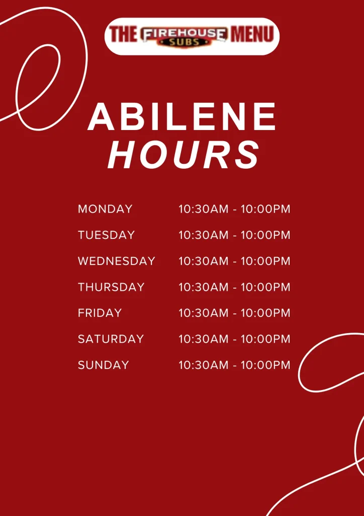 Fitehouse subs Abilene hours
