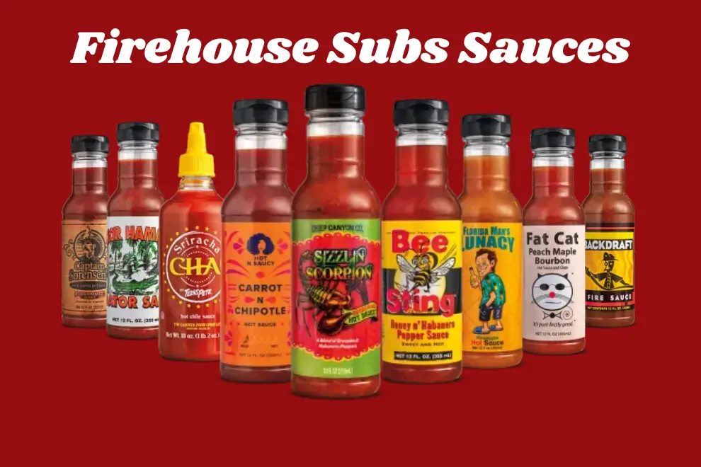 Infographic showing all sauces of Firehouse